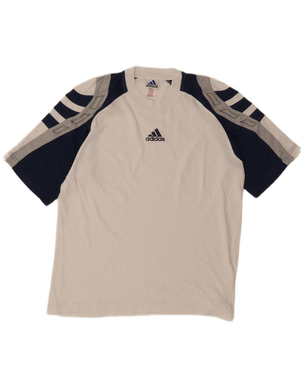 Adidas Camiseta para hombre Top UK 40/42 Medium Blanco Colorblock Algodón