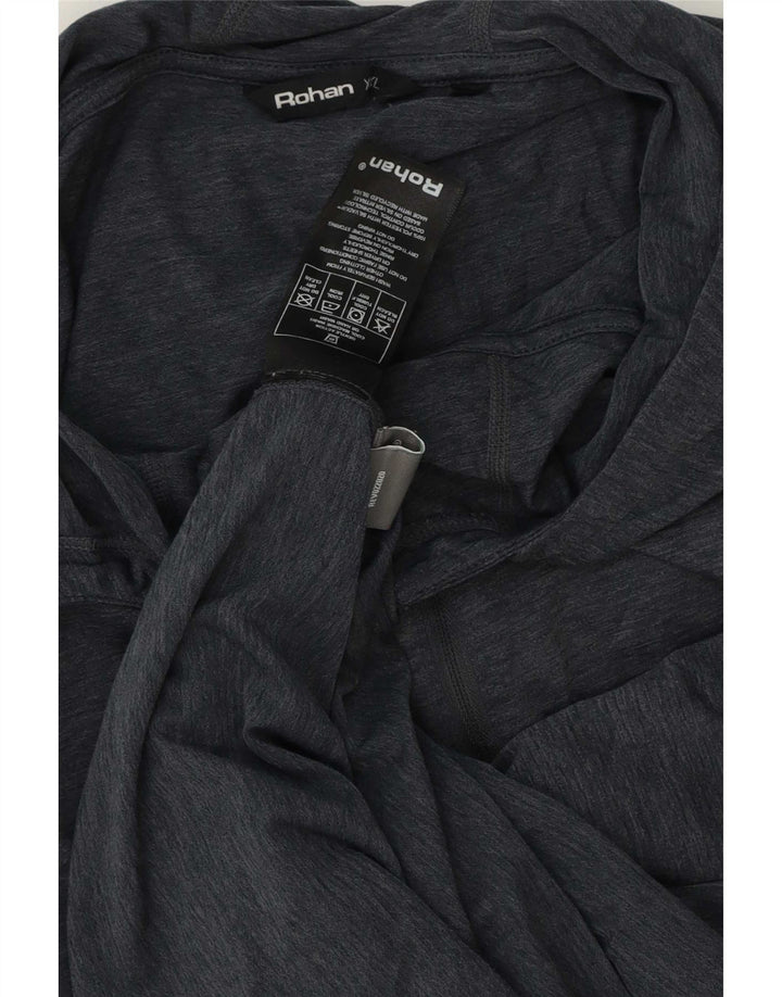 Rohan - Camiseta con capucha para hombre, manga larga, 2XL, poliéster gris