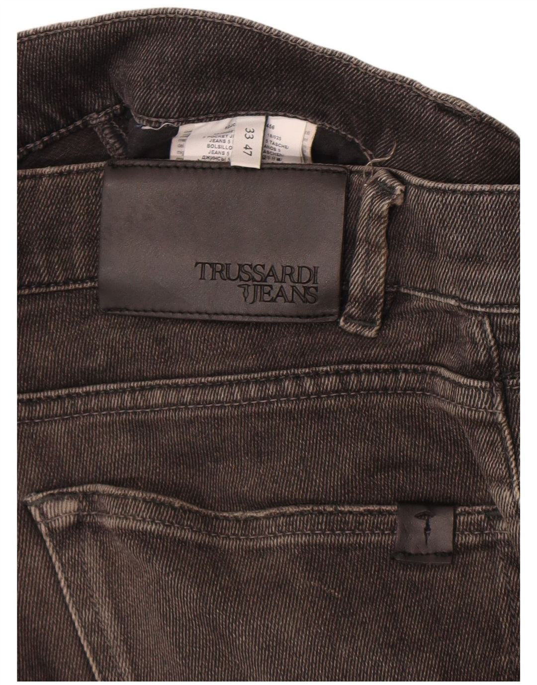 Vaqueros Trussardi Hombre Desgastados Slim W33 L34 Algodón Negro