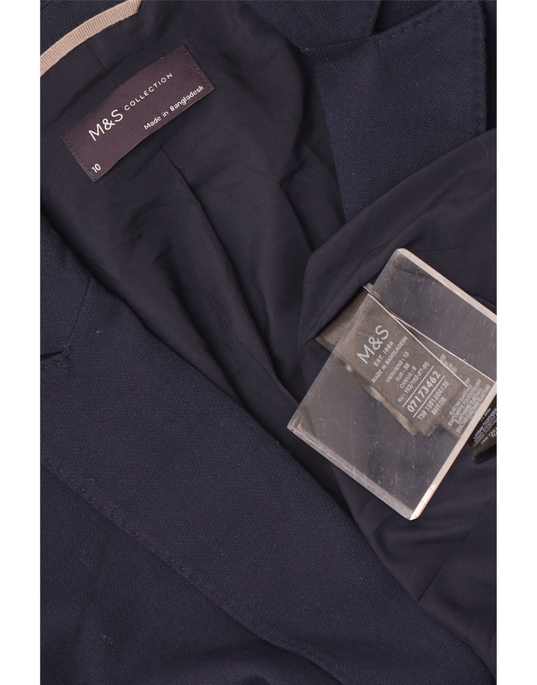 Marks & Spencer Chaqueta tipo blazer con 1 botón para mujer UK 10 Small Azul marino