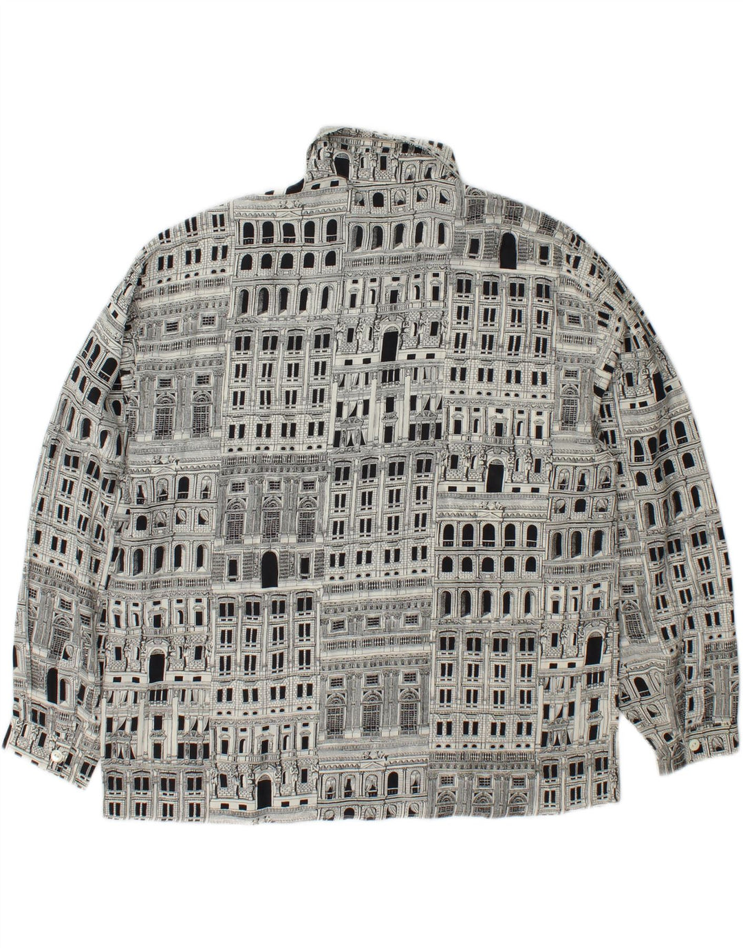 I BLUES Blusa camisera gráfica para mujer IT 46 Large Seda negra