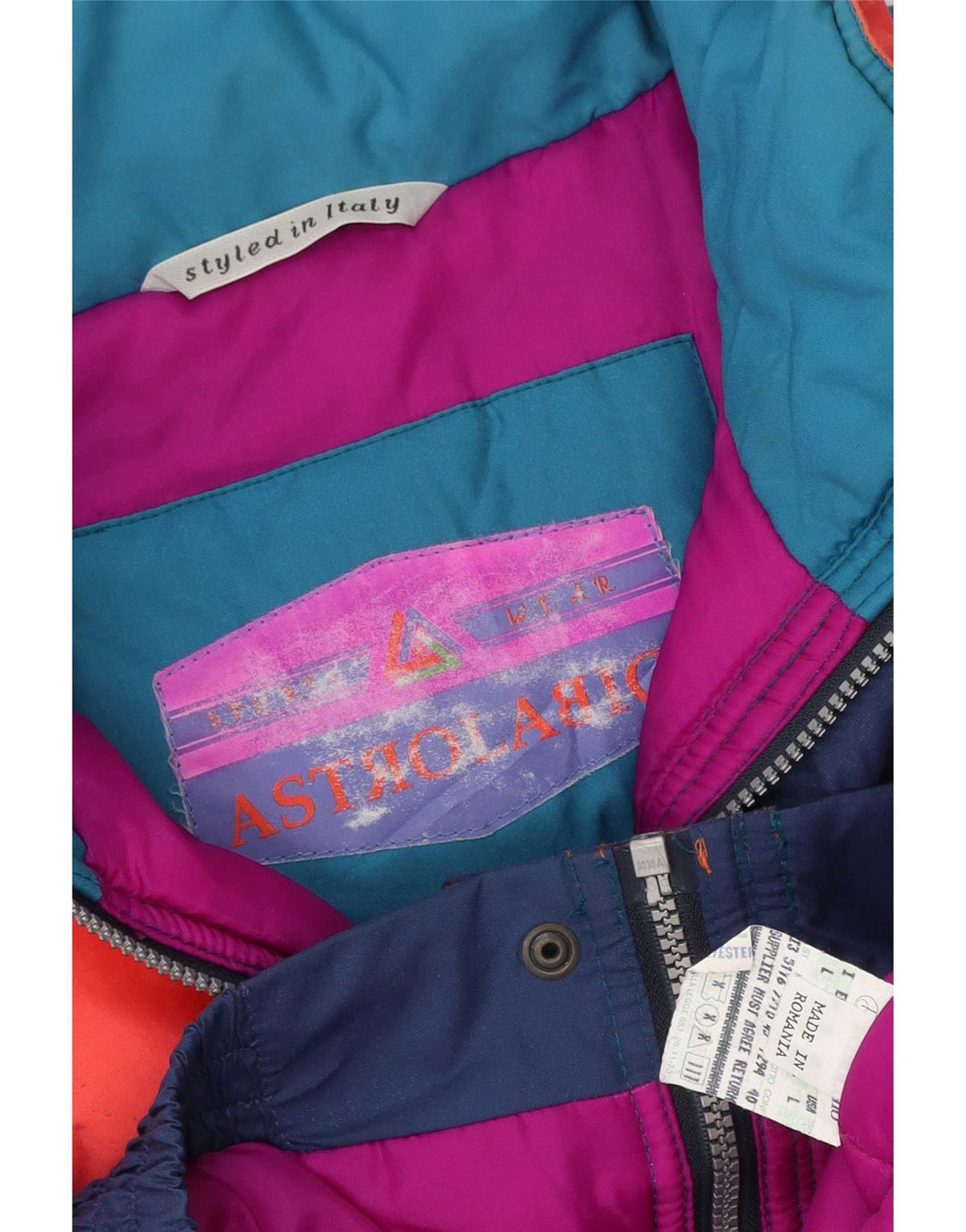 Astrolabio Chaqueta de esquí con capucha para hombre, talla 40, talla grande, multicolor