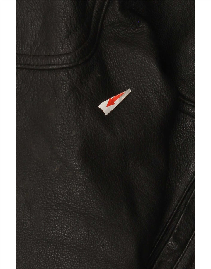 Vintage hombres bombardero chaqueta de cuero Reino Unido 36 pequeño cuero negro