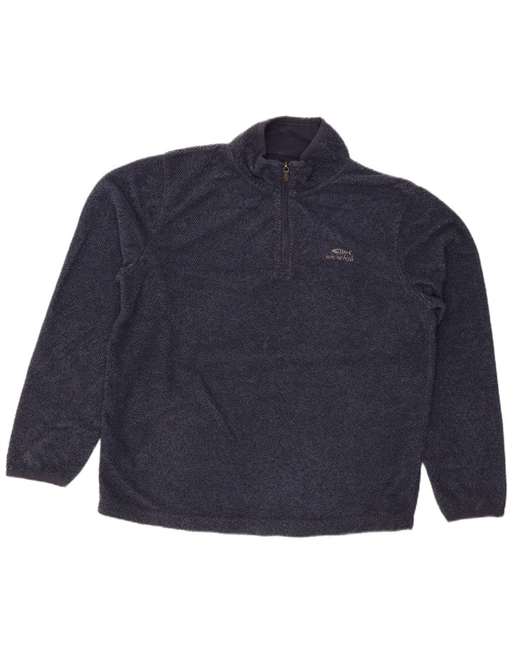 WEIRD FISH Sudadera con Cuello y Cremallera para Hombre Jersey Grande Azul Marino Poliéster