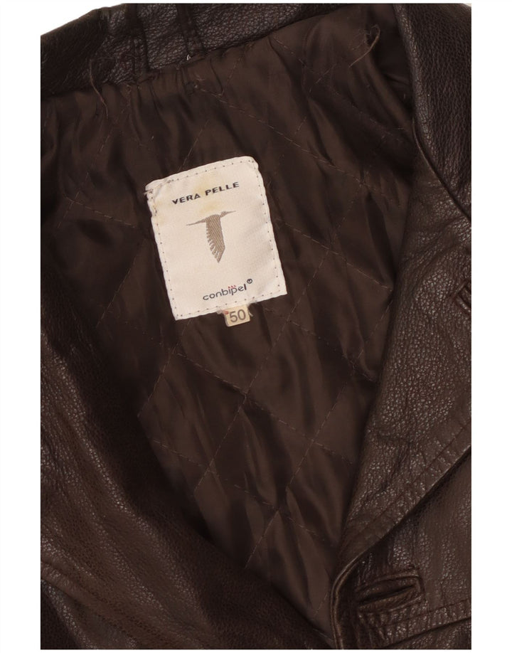 Conbipel Chaqueta De Cuero Para Hombre IT 50 Grande Cuero Marrón