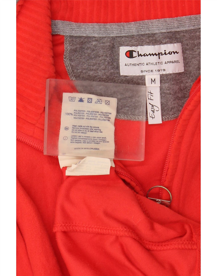 Champion Jersey de forro polar con cuello y cremallera de fácil ajuste para mujer UK 44 Poliéster rojo mediano