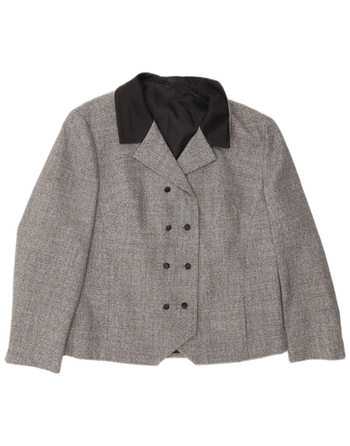 Erle ZF Chaqueta tipo blazer con doble botonadura para mujer UK 46 Large Grey Houndstooth