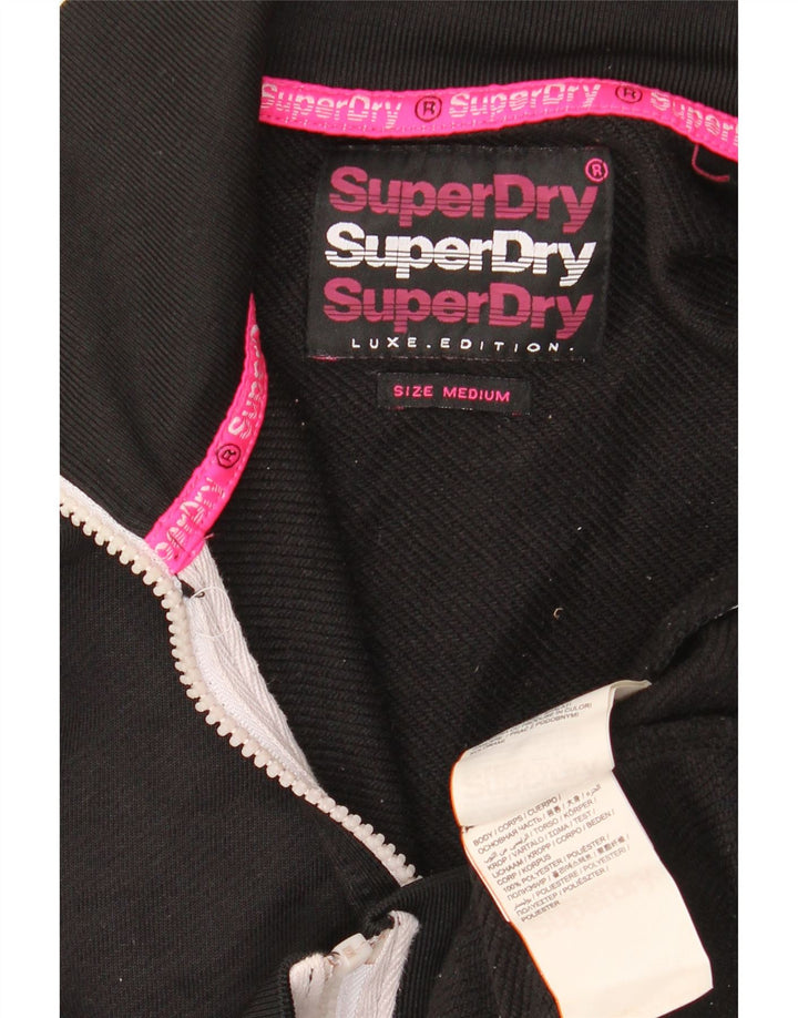 SUPERDRY Chaqueta superior de chándal para mujer UK 44 Medium Black Colourblock