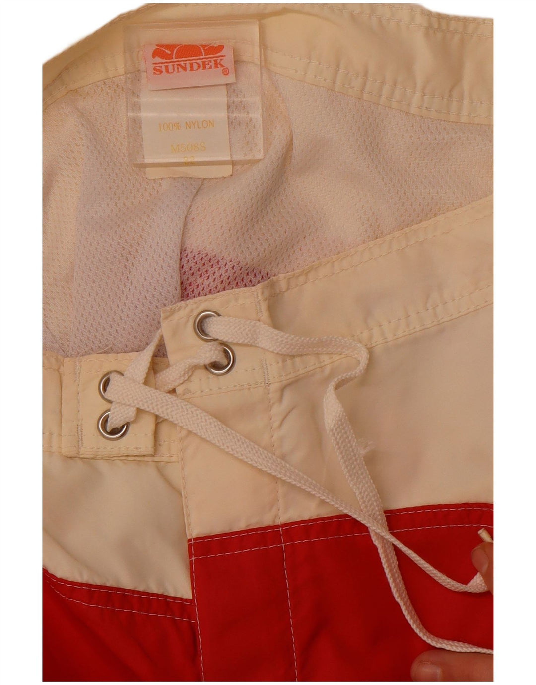 SUNDEK Bañador Hombre Mediano Rojo Color Block Nylon