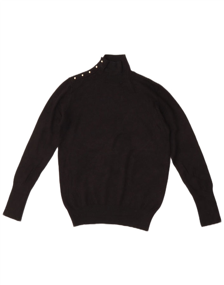 Zara - Jersey con cuello y botones para mujer, talla 40, talla M, color negro