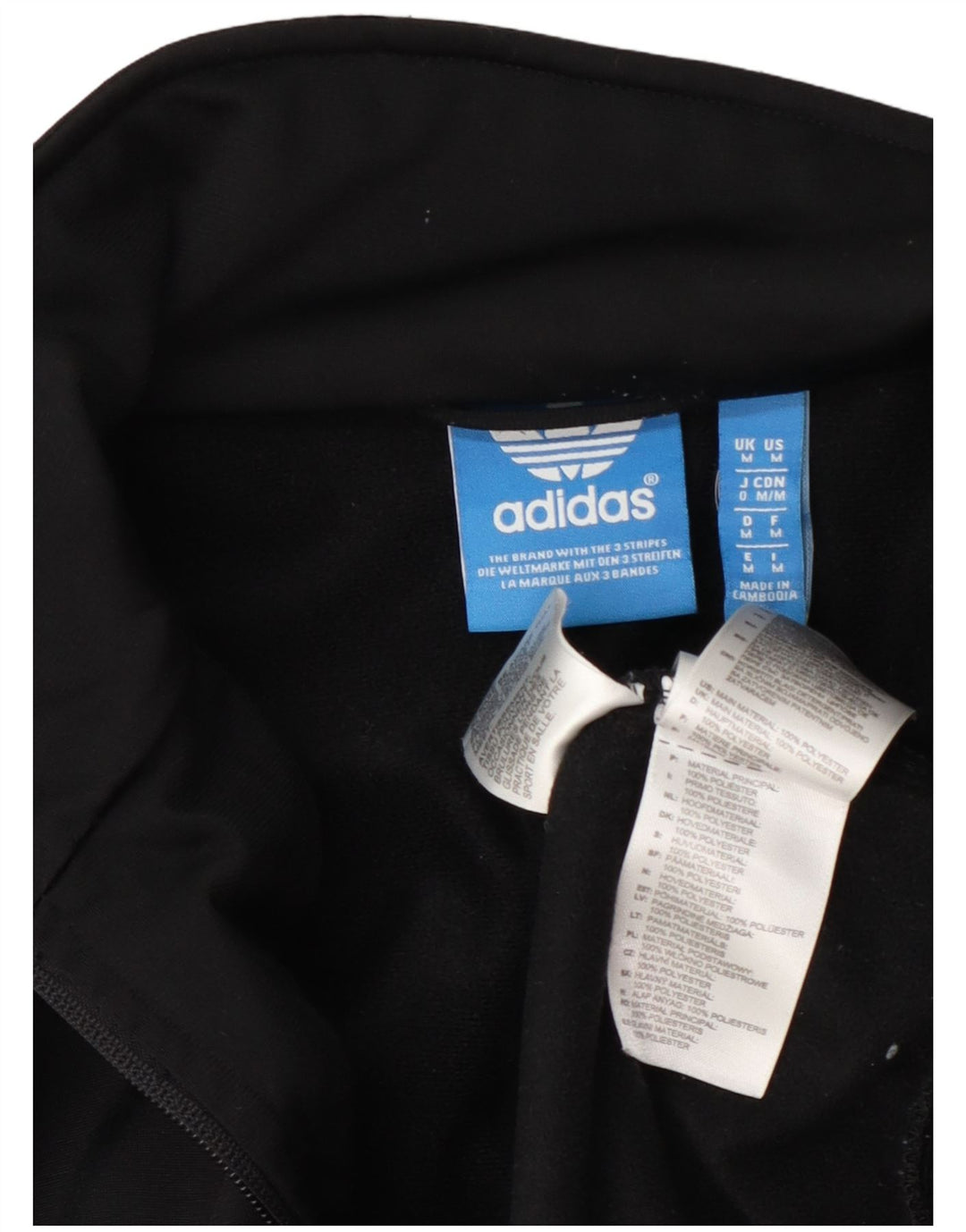 Adidas Hombre Chándal Top Chaqueta Mediano Negro Poliéster