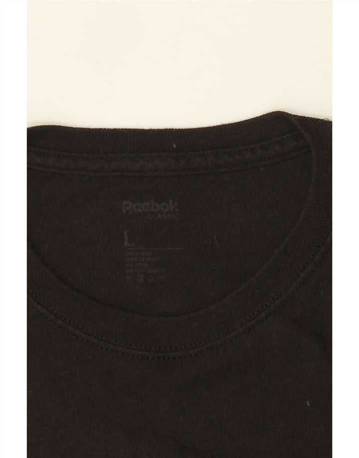 Reebok - Camiseta gráfica para hombre, talla grande, color negro
