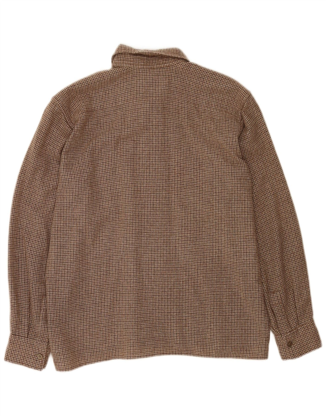 Camisa de franela vintage para hombre pata de gallo marrón medio