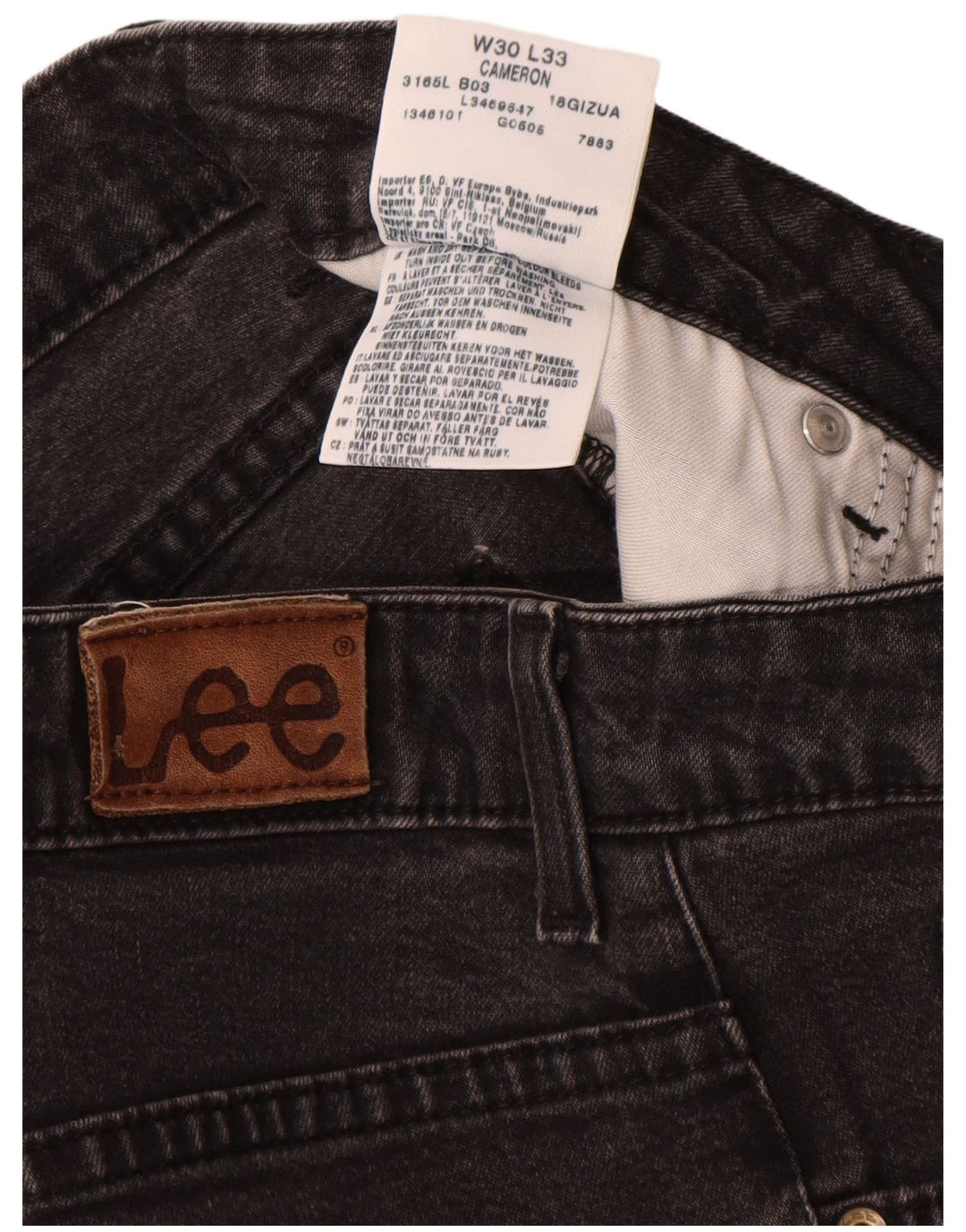 Vaqueros Lee Cameron Rectos para Mujer W30 L28 Algodón Negro