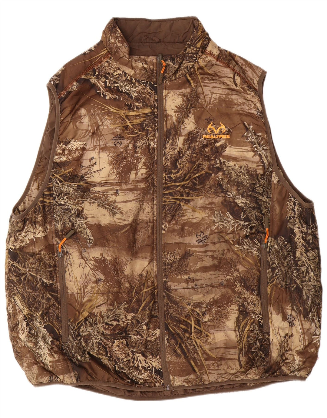 REALTREE Chaleco reversible para hombre IT 54/56 3XL Poliéster de camuflaje marrón