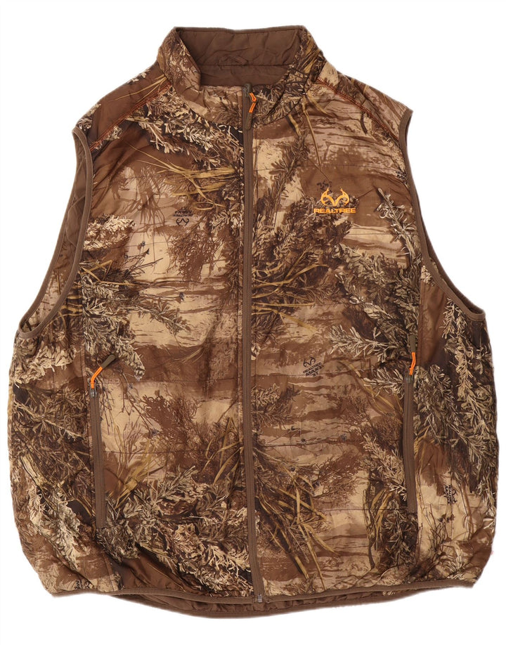 REALTREE Chaleco reversible para hombre IT 54/56 3XL Poliéster de camuflaje marrón