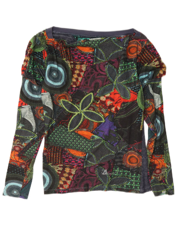 Desigual Mujer Loose Fit Top Manga Larga UK 6 XS Multicolor