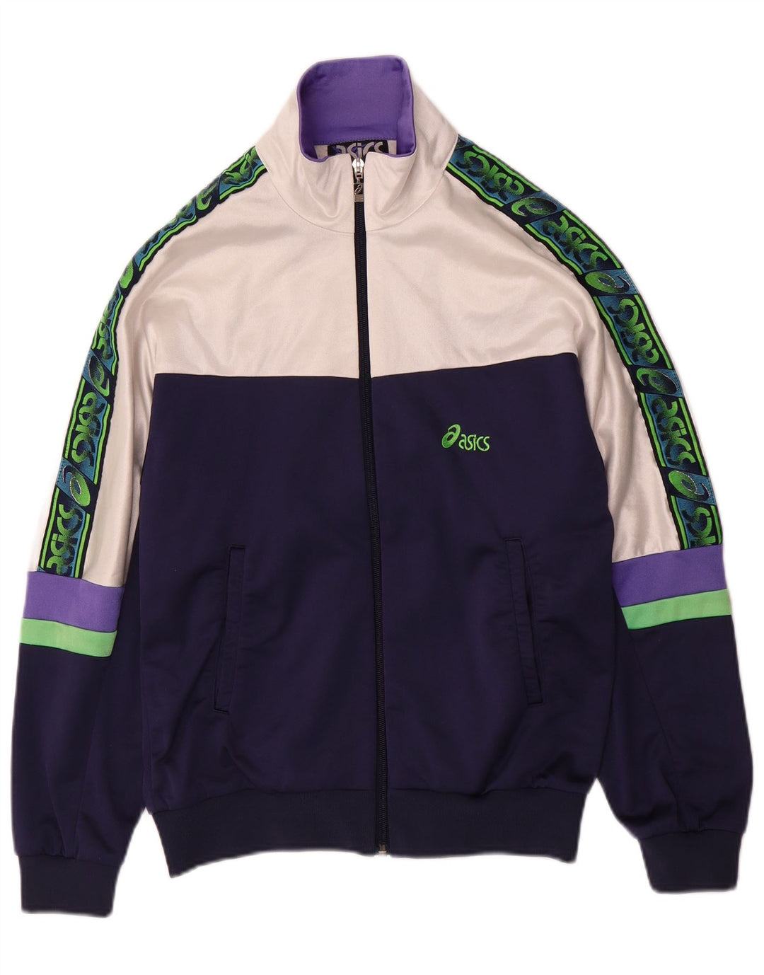 Chándal completo Asics para mujer IT 46 Large Azul marino Colorblock Poliamida