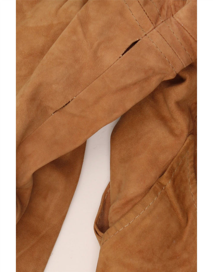 Chaqueta de ante militar vintage para mujer IT 48 XL Marrón