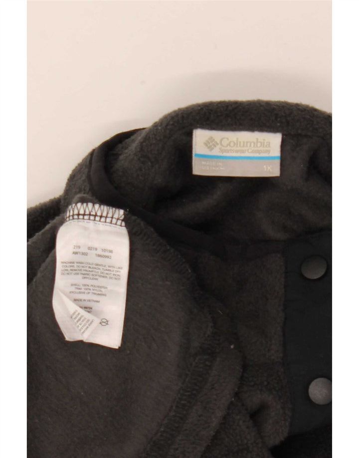 Columbia Jersey de forro polar con cuello y botones para mujer UK 40 XL Poliéster gris