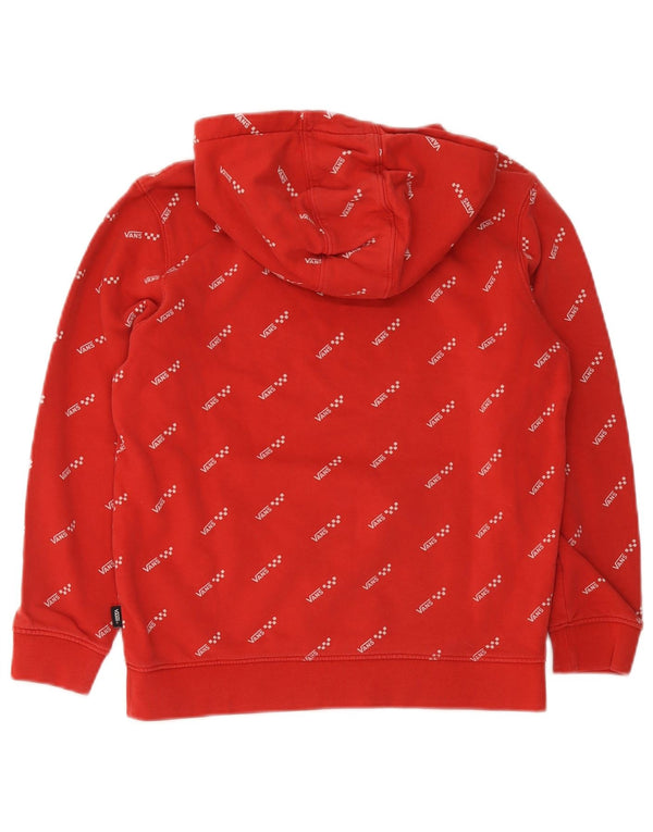 Vans - Sudadera con capucha para niño, diseño gráfico, 10-11 años, algodón rojo mediano