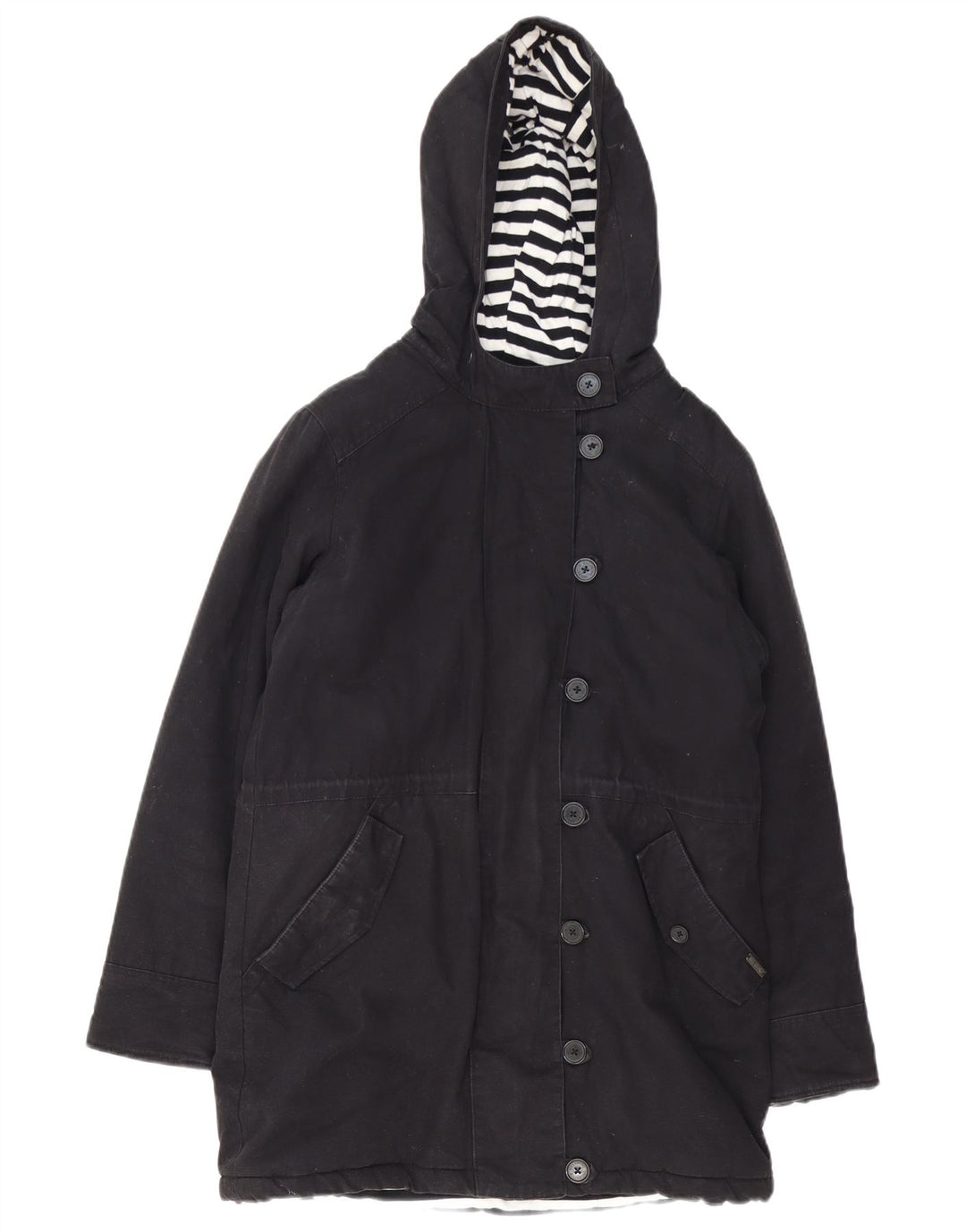 Billabong Parka con capucha para mujer UK 14 Medium Black Cotton