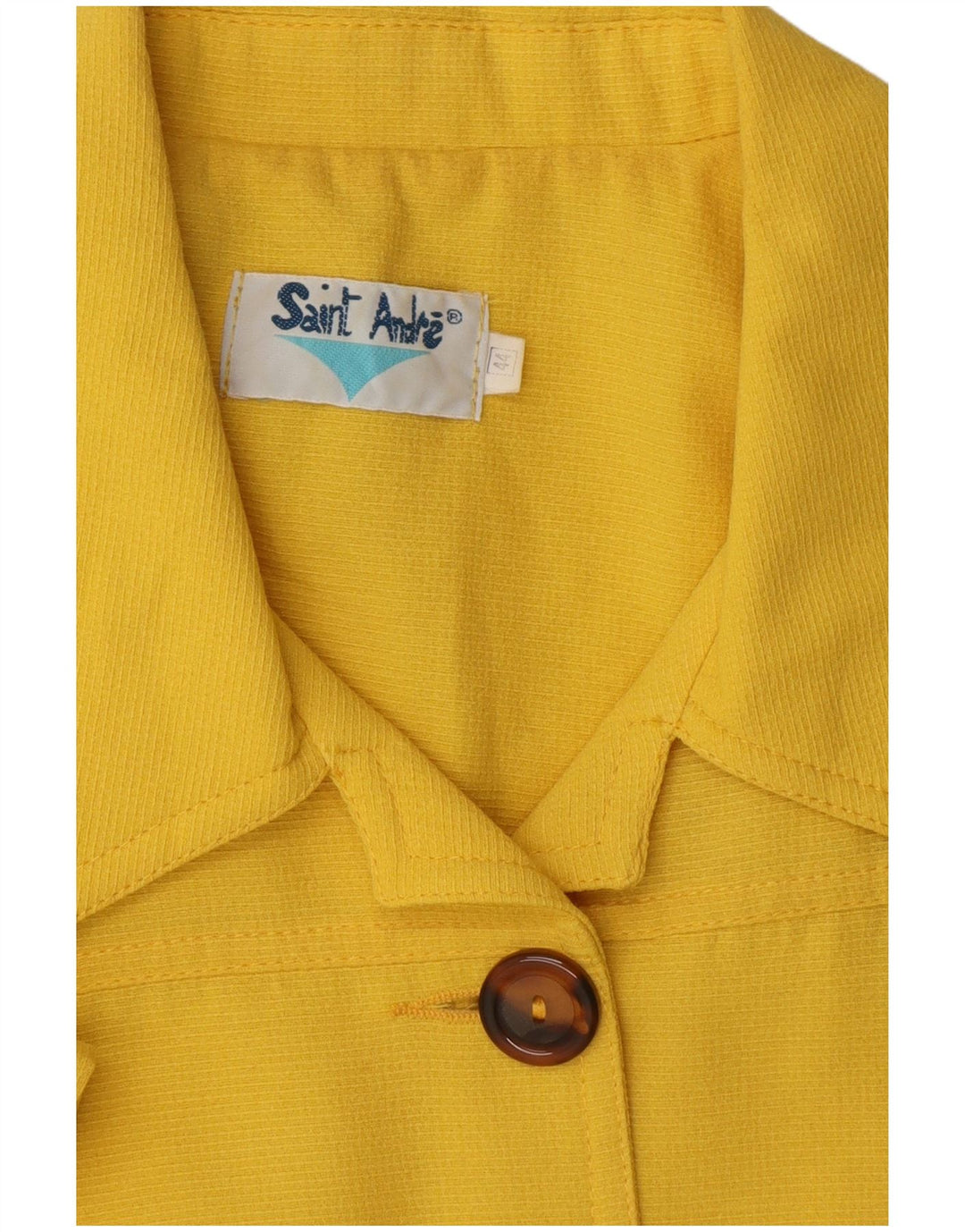 VINTAGE Chaqueta Blazer de Manga Corta de 5 Botones para Mujer IT 44 Amarillo Medio
