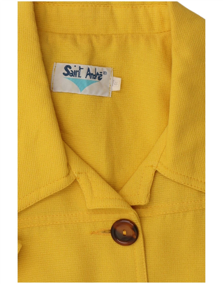 VINTAGE Chaqueta Blazer de Manga Corta de 5 Botones para Mujer IT 44 Amarillo Medio