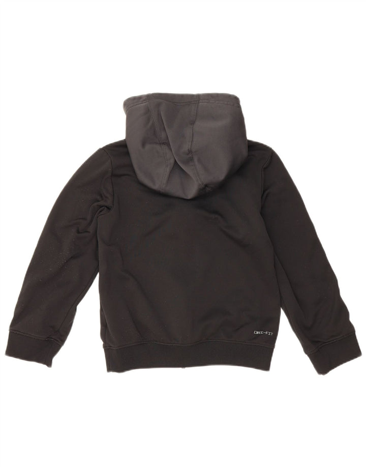NIKE Sudadera con capucha Dri Fit Graphic para niños, 8-9 años, talla pequeña, color negro