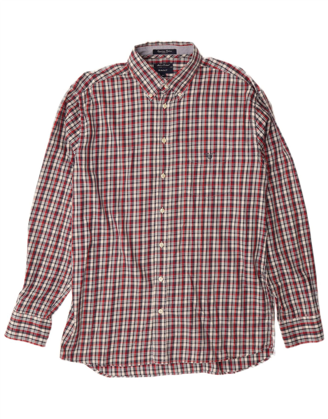 GANT Camisa Casual Fit XL De Algodón A Cuadros Rojos Hombre