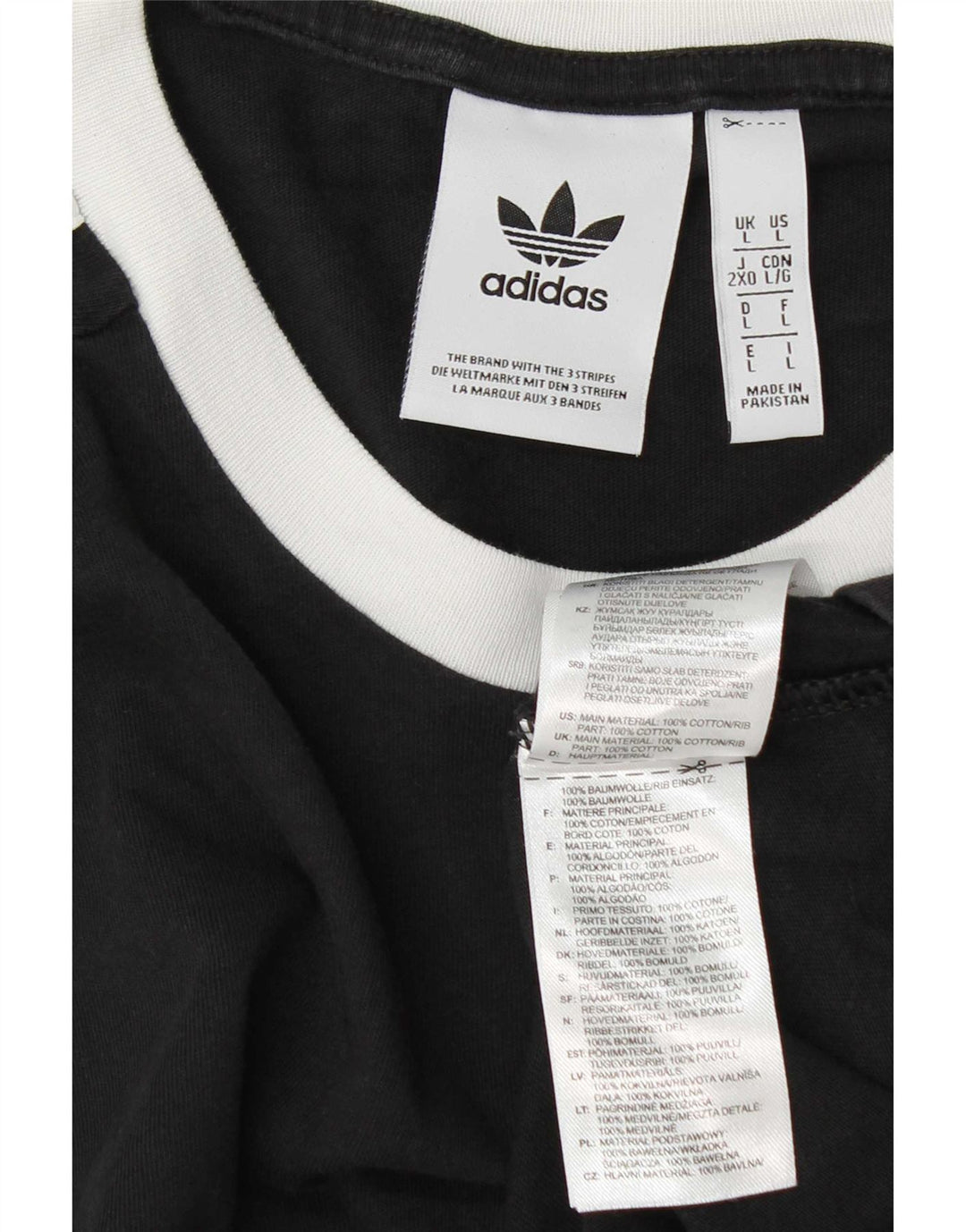 Adidas - Camiseta para hombre, talla grande, algodón negro
