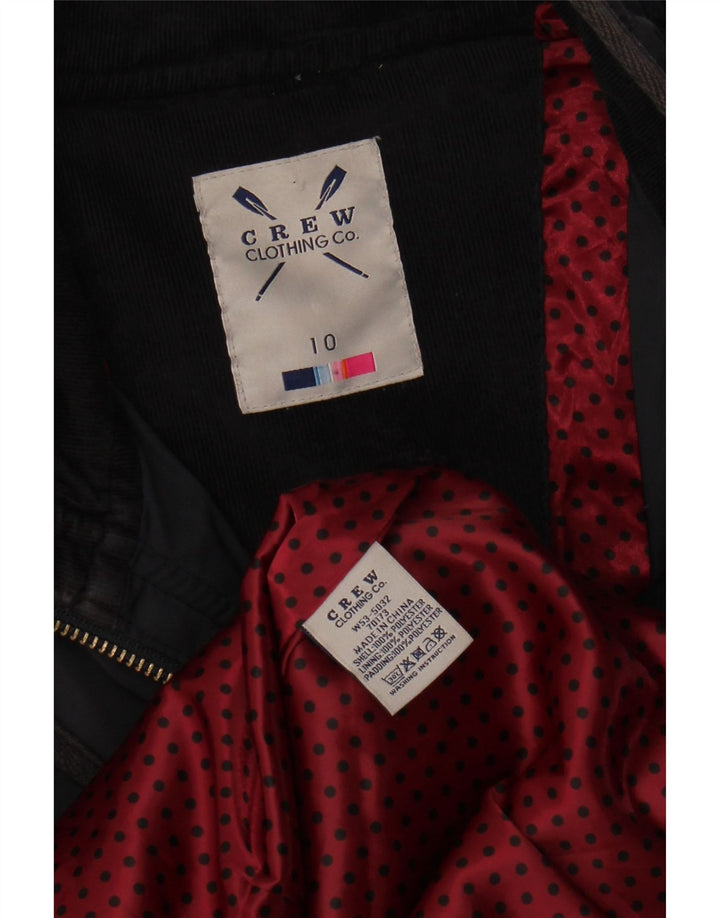 CREW CLOTHING Womens Quilted Jacket UK 10 Small Navy Blue Polyester
