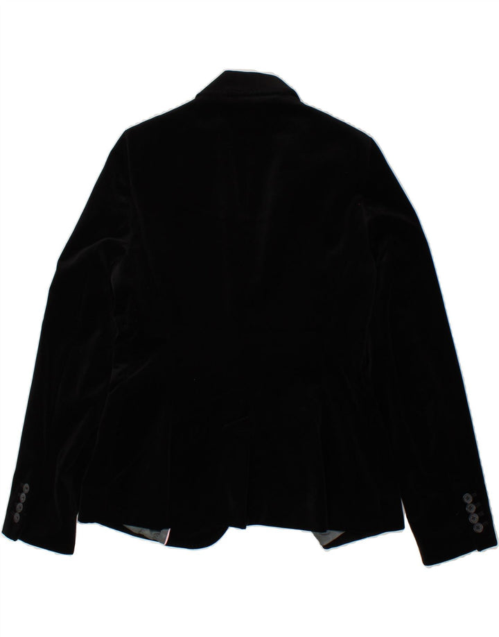J. CREW Womens 1 Button Blazer Jacket UK 10 Small Black Acetate Vintage J. Crew and Second-Hand J. Crew from Messina Hembry 