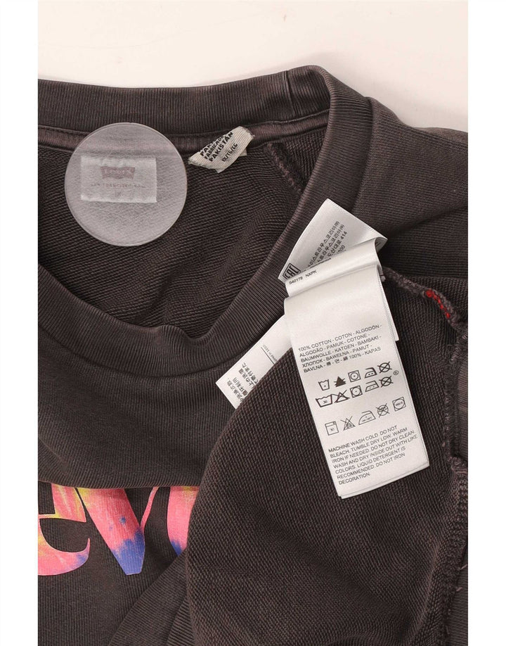 Levi's Sudadera de gran tamaño con gráfico para mujer UK 18 XL Algodón gris