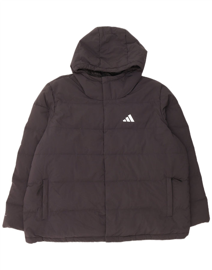 Adidas Chaqueta acolchada con capucha para hombre UK 46 3XL Poliéster negro