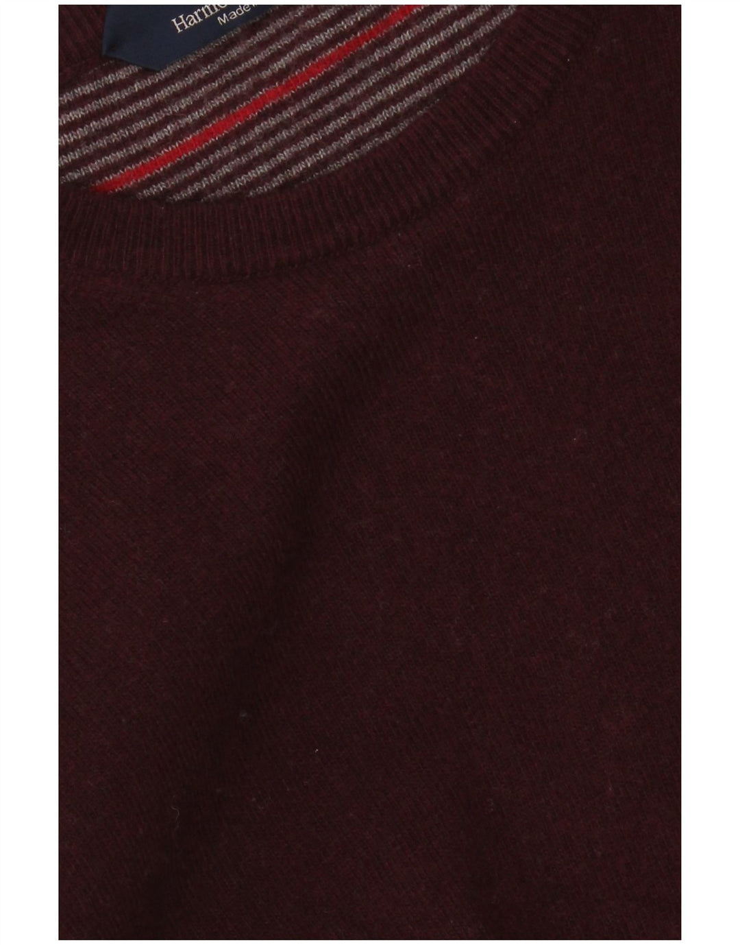 Harmont & Blaine Jersey con cuello barco para hombre, talla pequeña, lana granate