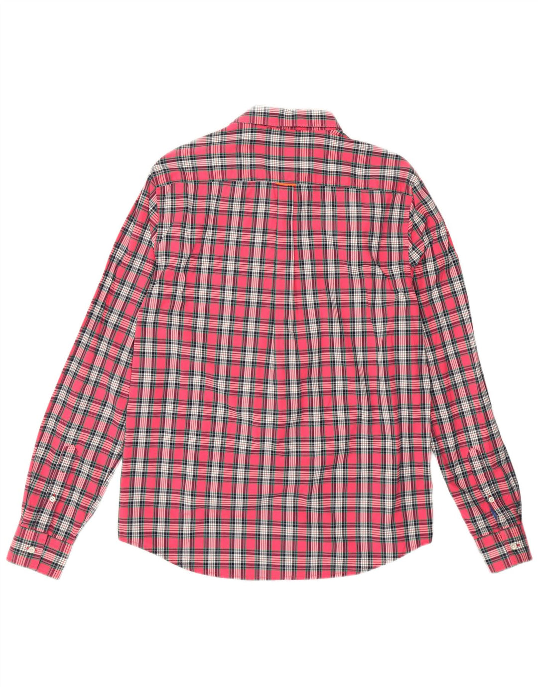 SUPERDRY Camisa de franela de corte regular de algodón a cuadros rosas grandes para hombre