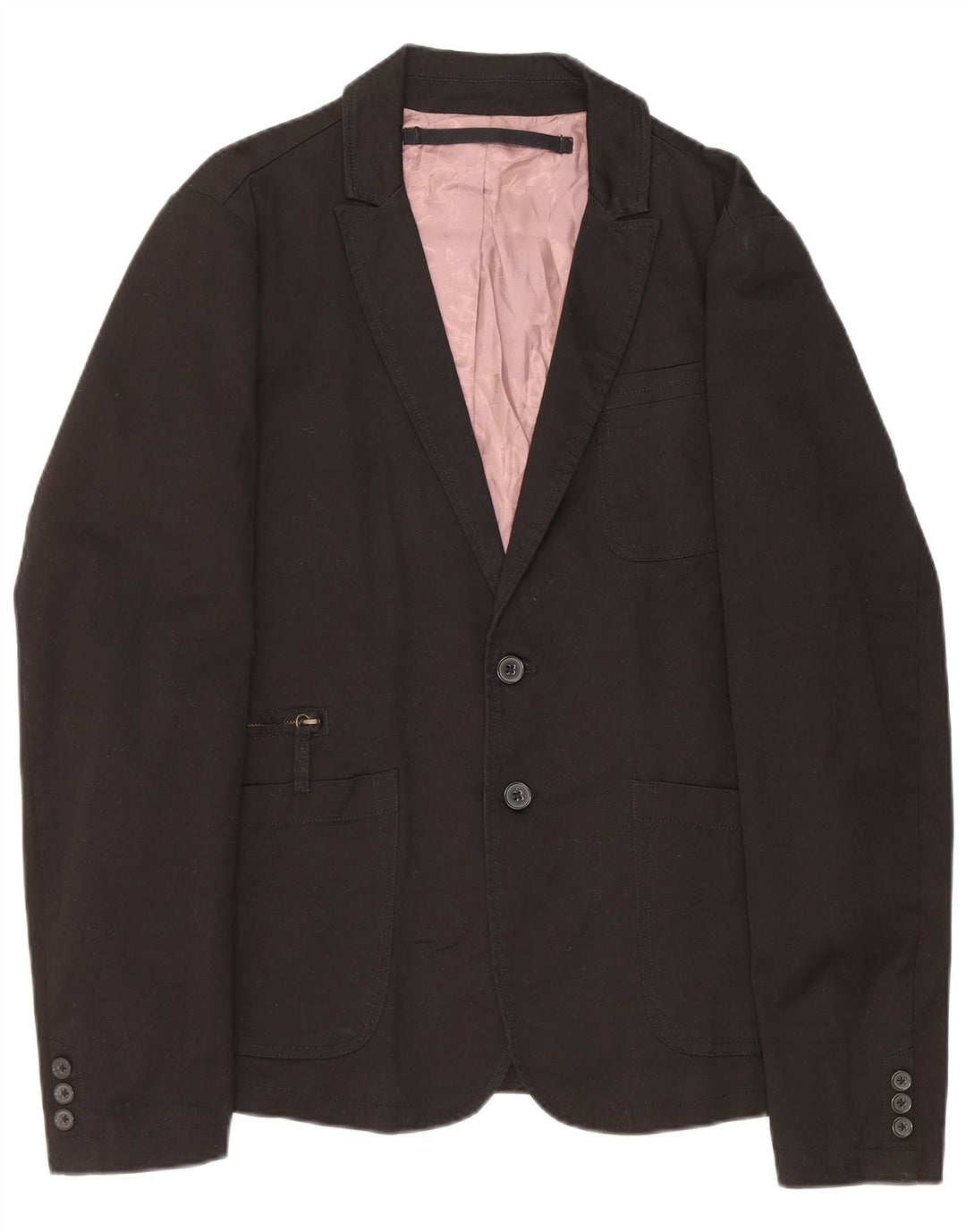 Diesel Chaqueta tipo blazer de 2 botones para hombre UK 40 Large Algodón negro
