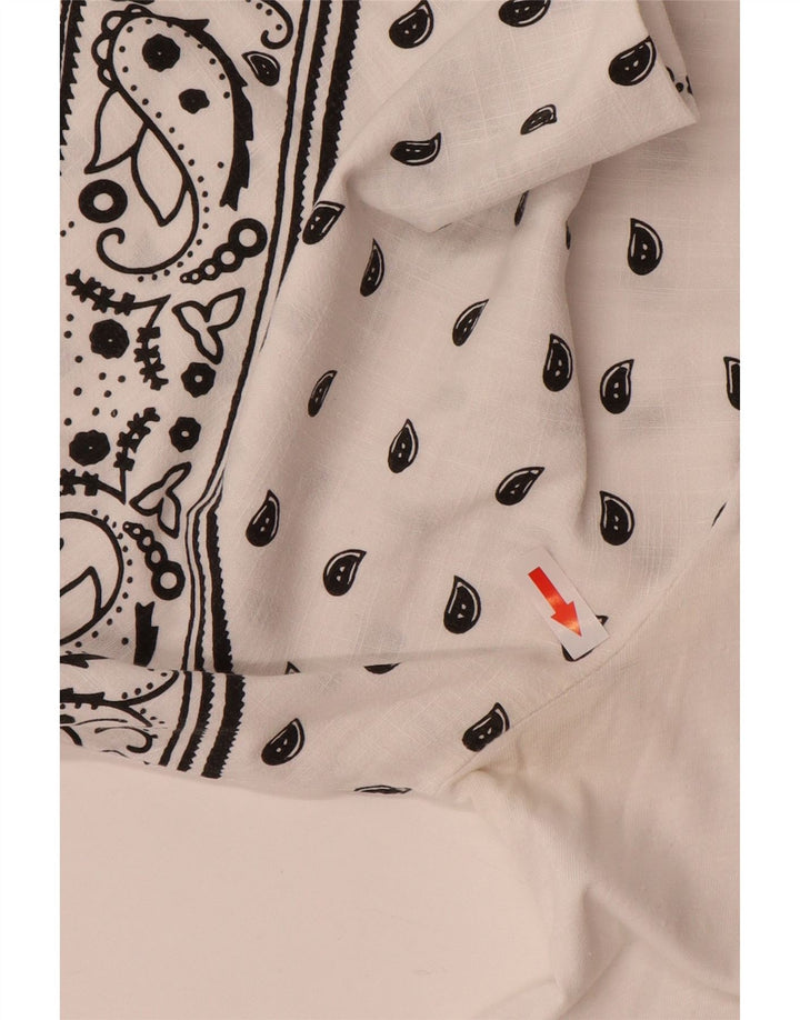 ZARA Blusa Mujer Top UK 44 Medio Blanco Paisley