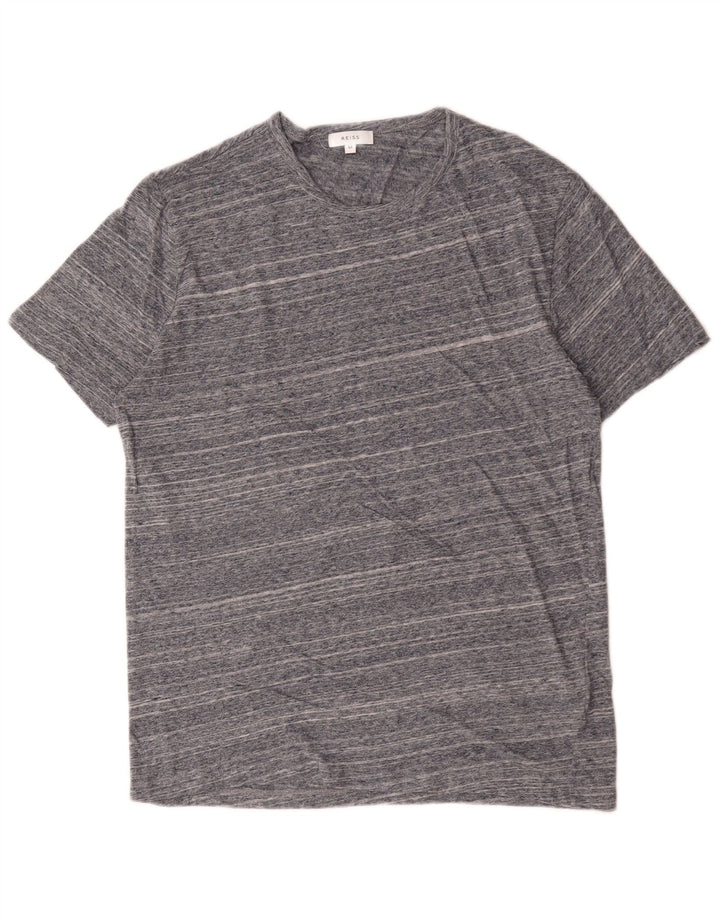 Camiseta Reiss para hombre Top de algodón a rayas gris medio