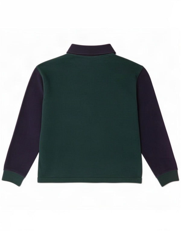 Polo de rugby de manga larga Lacoste para niño 13-14 años Bloque de color verde