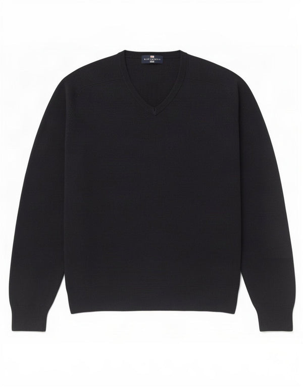 Marks & Spencer Mens Blue Harbour V-Neck Jumper Sweater Medium Navy Acrylic