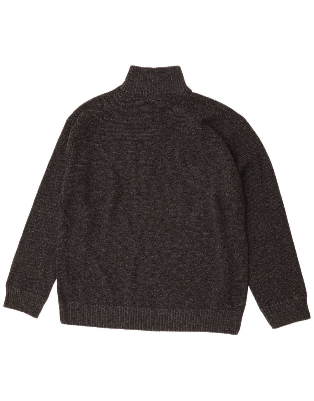 Marks & Spencer Jersey con cuello y cremallera para hombre XL Lana de cordero gris
