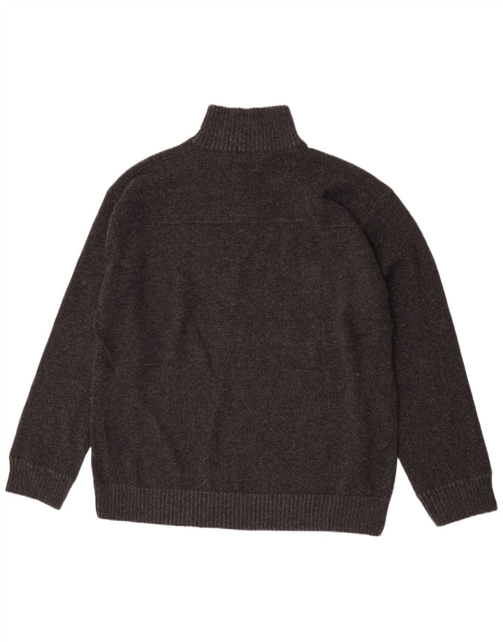 Marks & Spencer Jersey con cuello y cremallera para hombre XL Lana de cordero gris
