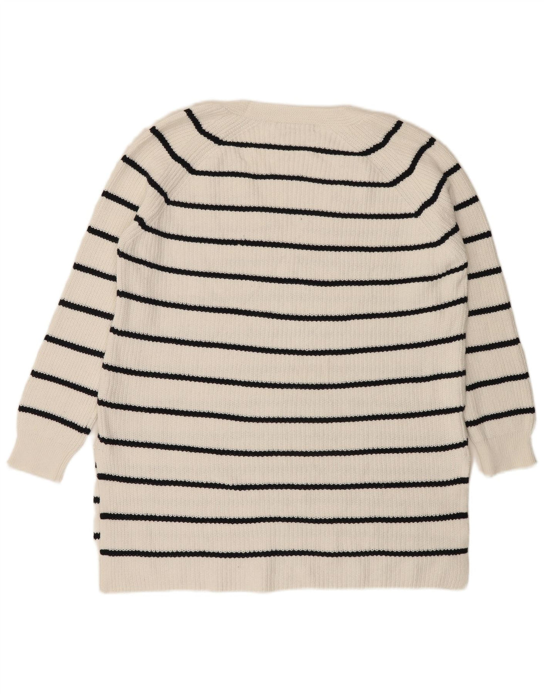 Marks & Spencer Suéter con Cuello en V para Mujer UK 40 Mediano Rayas Blancas