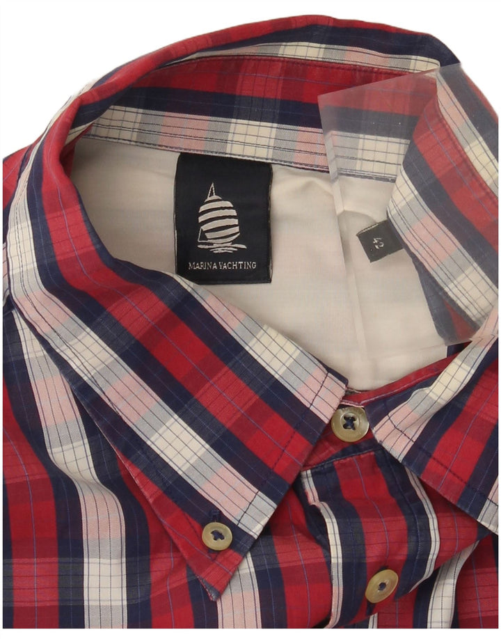Marina Yachting Camisa Hombre Talla 42 Large Cuadros Rojos