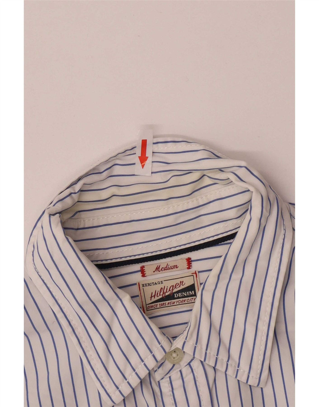 Tommy Hilfiger Camisa Regular Fit De Algodón A Rayas Azul Medio Hombre