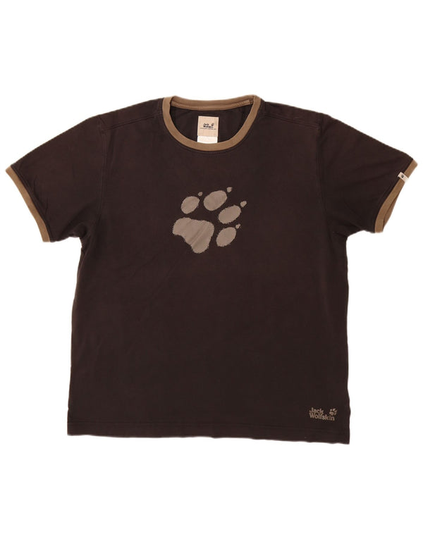 JACK WOLFSKIN Camiseta gráfica para hombre Top UK 44 XL Algodón negro