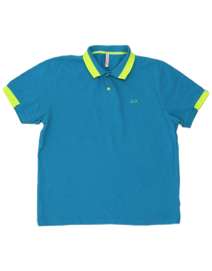 Sun68 Polo para hombre 2XL Algodón color block azul