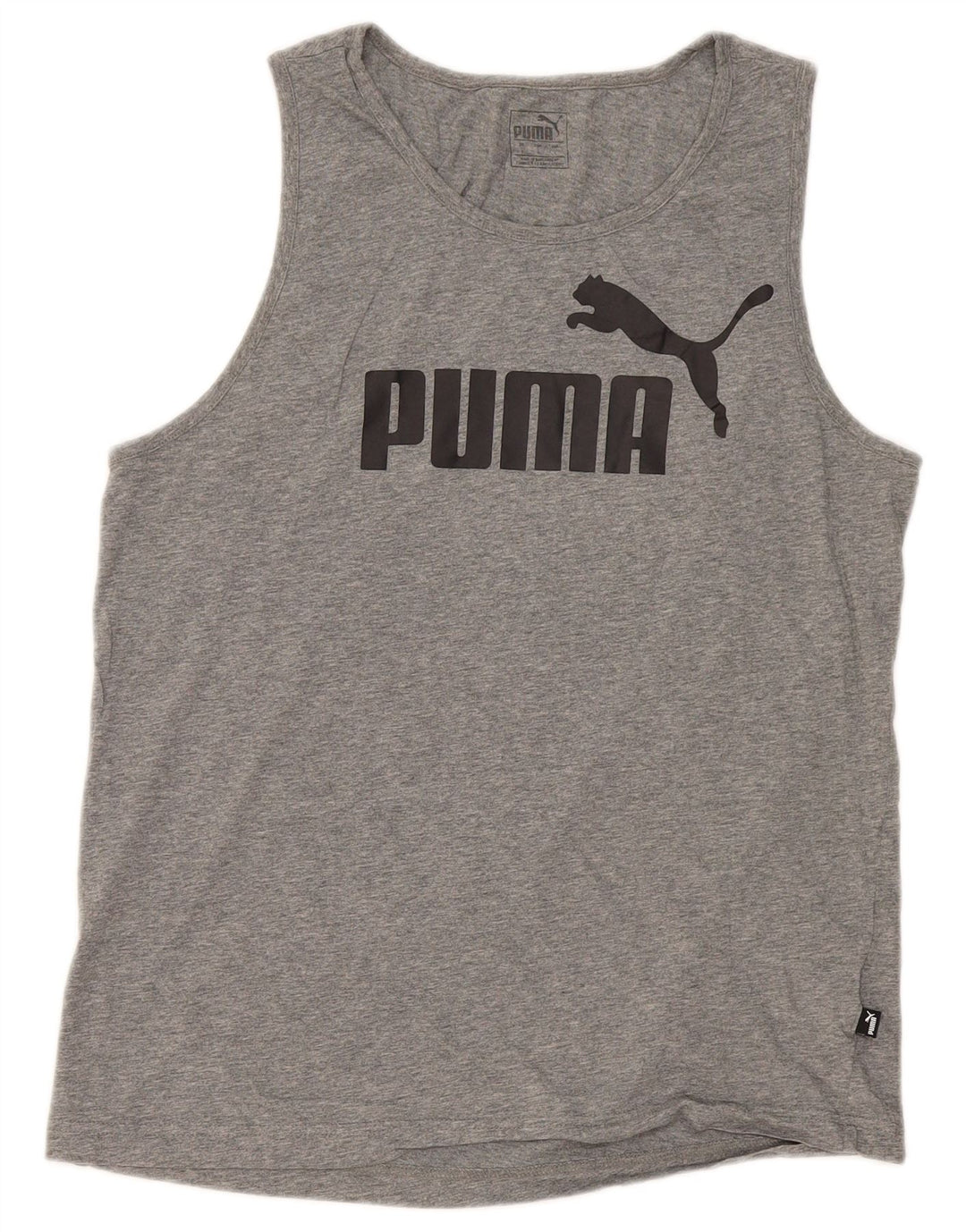 Puma Hombre Gráfico Chaleco Top Grande Gris Algodón
